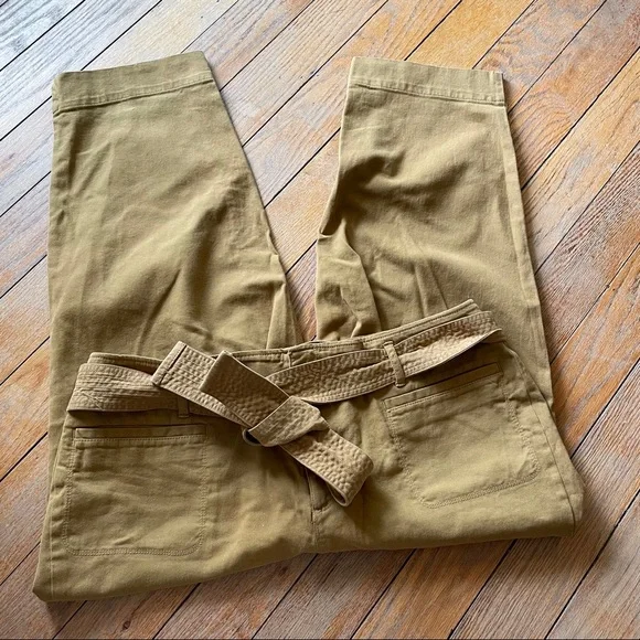 Loft Dark Gold Wide Leg Tie Pants - 18 - Picture 1 of 2